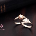 バラの花びらに包まれて煌くダイヤモンド☆婚約指輪
