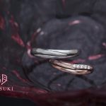 面取り（槌目）×ダイヤモンドの結婚指輪☆