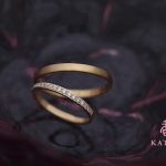 ハーフエタニティの結婚指輪☆K20イエローゴールド