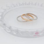 シンプルな結婚指輪とハーフエタニティの婚約指輪