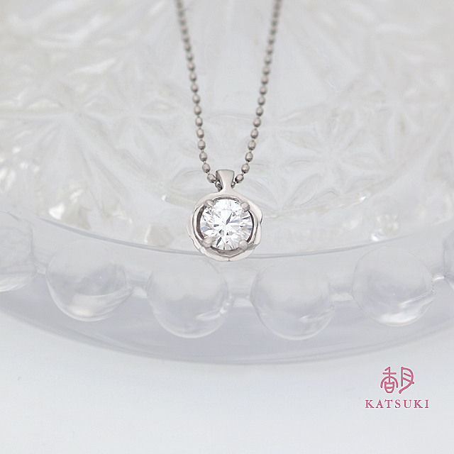 0.5ctダイヤモンドが輝くローズネックレス＜リフォーム＞ | ブログ | 結婚指輪と婚約指輪のオリジナルジュエリーのKATSUKI