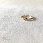 バラとダイヤモンドの婚約指輪【ローズ・ミニョン（リーフ）】