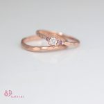 K18ピンクゴールドの結婚指輪【アヴェク・トワ】【ローズ・ミニョン】