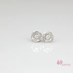 0.06ct＆0.06ctバラのピアス【ローズピアス】