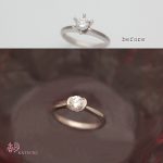 熊本のお客様/譲り受けられたダイヤモンドが輝く婚約指輪＜リフォーム＞