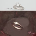 福岡のお客様/立爪婚約指輪を普段づかいの指輪に＜リフォーム＞